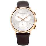 Calvin Klein Posh Chronograph White Dial Brown Leather Strap Watch for Men - K8Q376G6 Buy Now By Calvin Klein