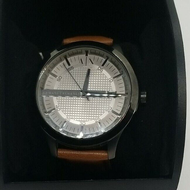 Armani Exchange Hampton Chronograph Grey Dial Brown Leather Strap Watch For Men - AX2414 Buy Now By Armani Exchange