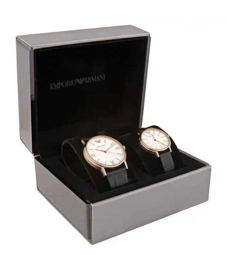 Emporio Armani Kappa Quartz White Dial Black Leather Strap Watch For Men - AR80015 Buy Now By Emporio Armani