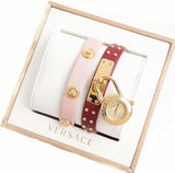 Versace Medusa Lock Icon Gold Dial Red Leather Strap Watch for Women - VEDW00319 Buy Now By Versace