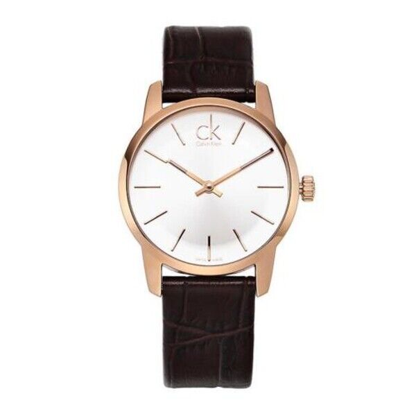 Calvin Klein City White Mother of Pearl Dial Brown Leather Strap Watch for Women - K2G23620 Buy Now By Calvin Klein