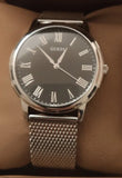 Guess Analog Black Dial Silver Mesh Bracelet Watch for Men - W1263G1 Buy Now By Guess