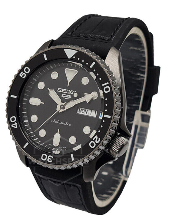 Seiko 5 Sport Automatic Black Dial Black Silicone Strap Watch For Men - SRPD65K3 Buy Now By Seiko
