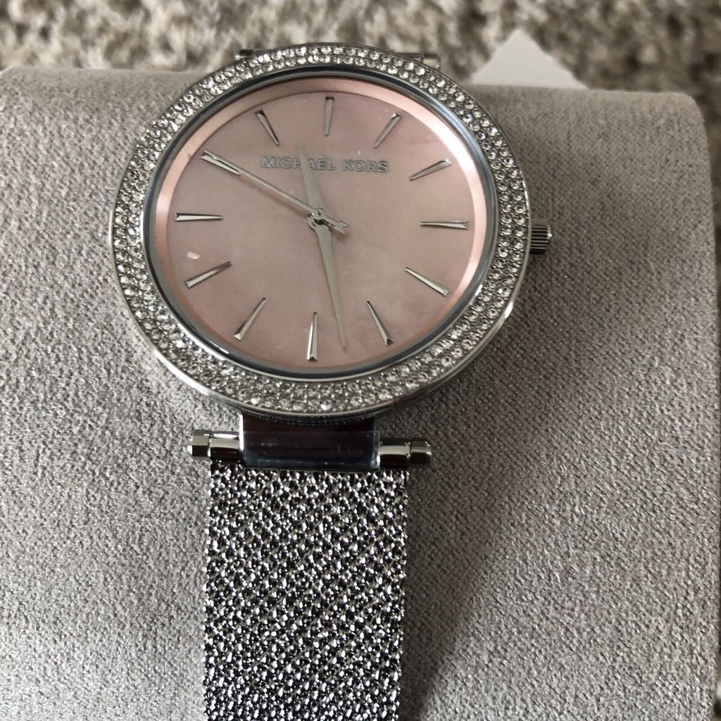 Michael Kors Darci Analog Pink Dial Silver Mesh Bracelet Watch For Women - MK4518 Buy Now By Michael Kors