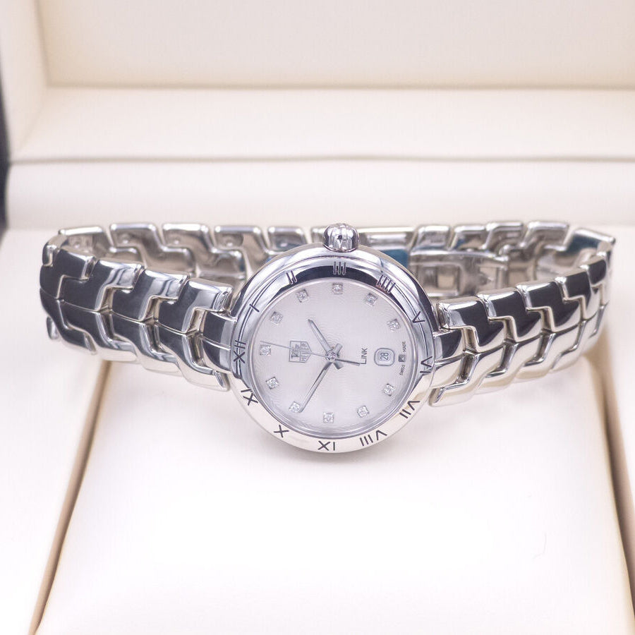 Tag Heuer Link Diamonds Mother of Pearl Dial Silver Steel Strap Watch for Women - WAT1411.BA0954