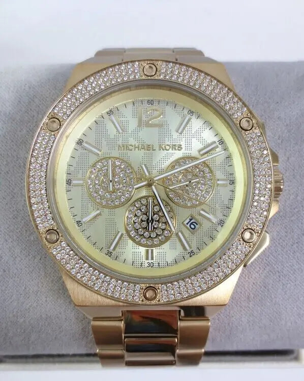 Michael Kors Lennox Chronograph Gold Dial Gold Steel Strap Watch For Men - MK8989 Buy Now By Michael Kors