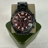 Fossil Brox Multifunction Maroon Dial Black Steel Strap Watch for Women - BQ2803 Buy Now By Fossil