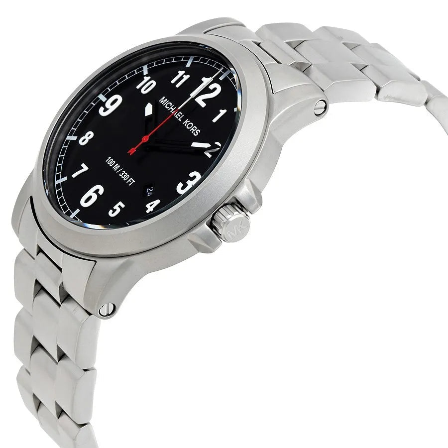 Michael Kors Paxton Analog Black Dial Silver Steel Strap Watch For Men - MK8500 Buy Now By Michael Kors