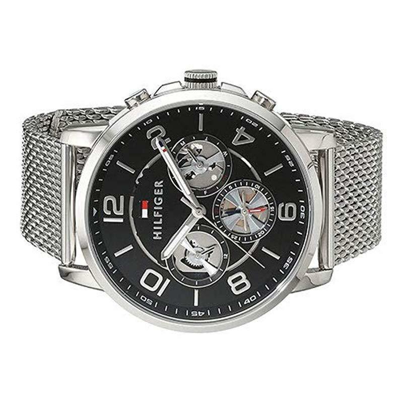 Tommy Hilfiger Chronograph Black Dial Silver Mesh Bracelet Watch for Men - 1791292 Buy Now By Tommy Hilfiger