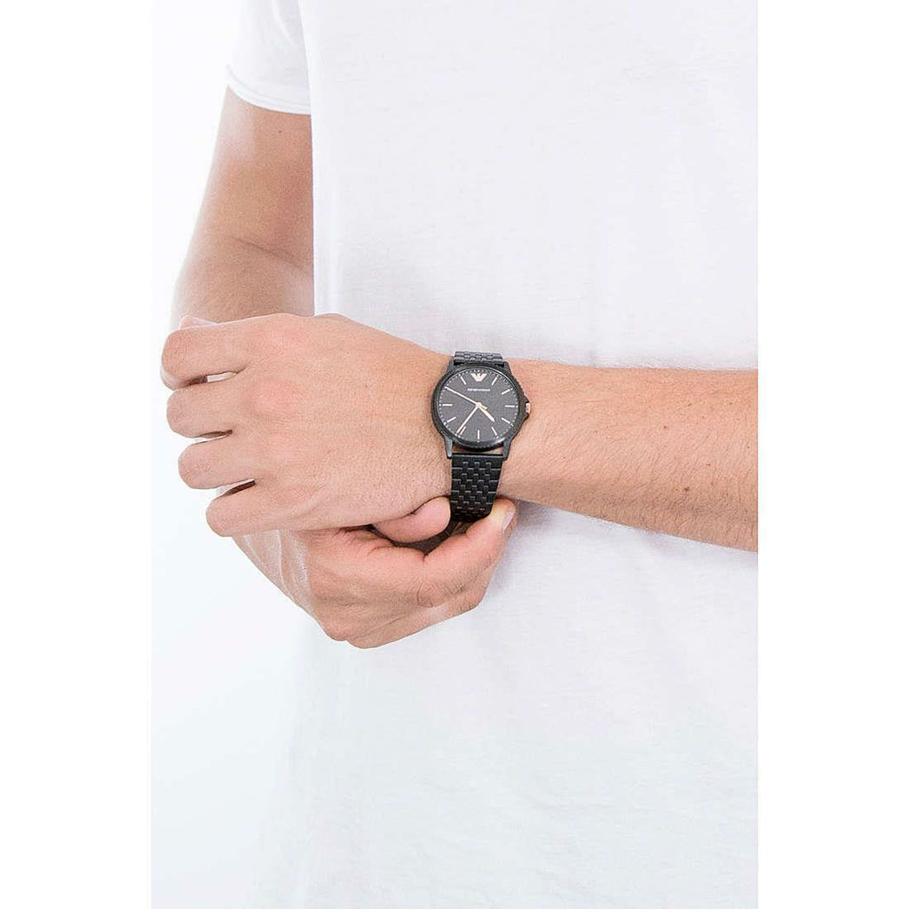 Emporio Armani Interchangeable Black Dial Black Steel Strap Watch For Men - AR80021 Buy Now By Emporio Armani