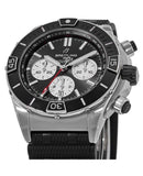 Breitling Super Chronomat B01 44 Black Dial Black Rubber Strap Watch for Men - AB0136251B1S1 Buy Now By Breitling