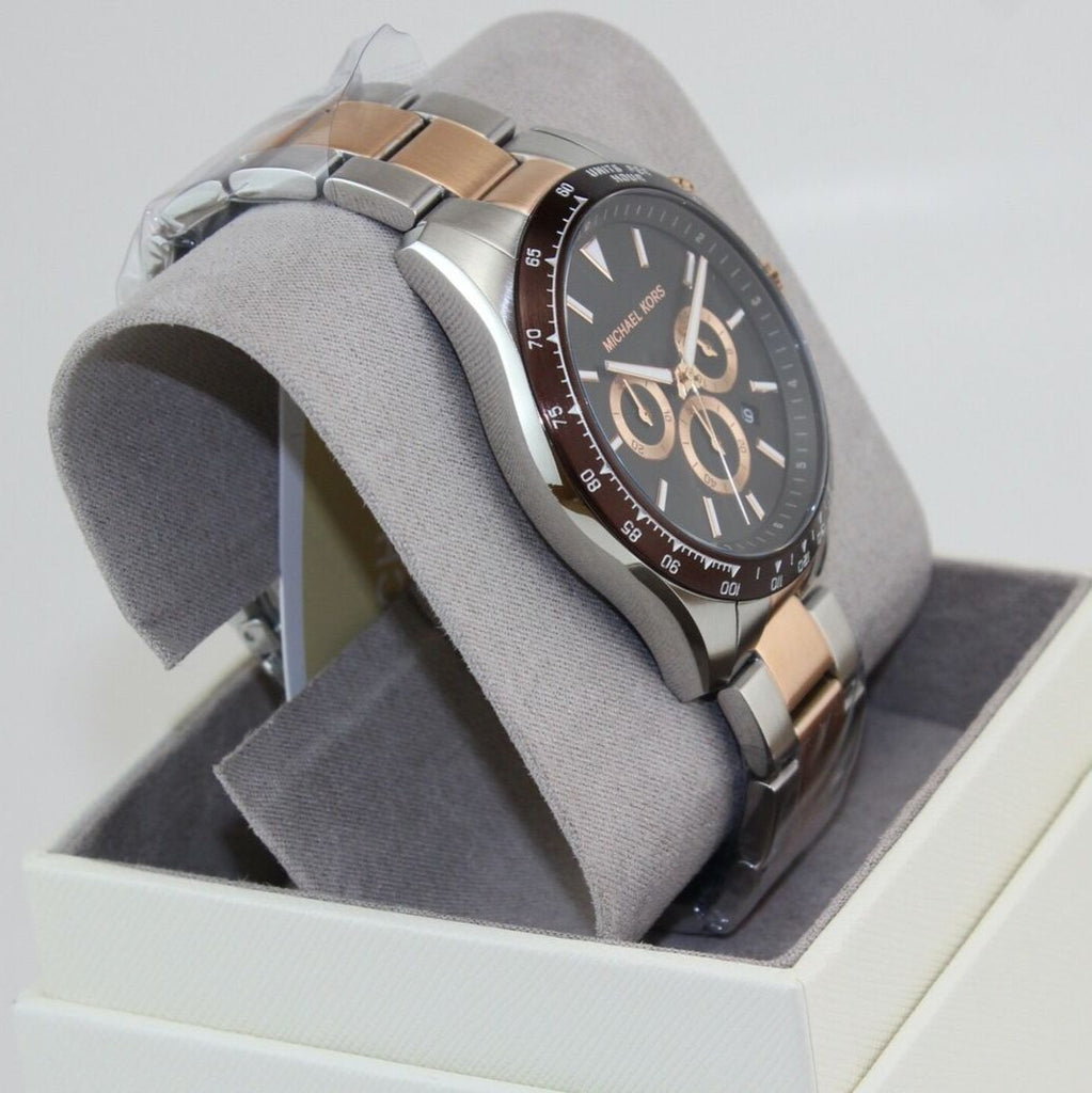 Michael Kors Layton Chronograph Black Dial Two Tone Steel Strap Watch For Men - MK8913 Buy Now By Michael Kors