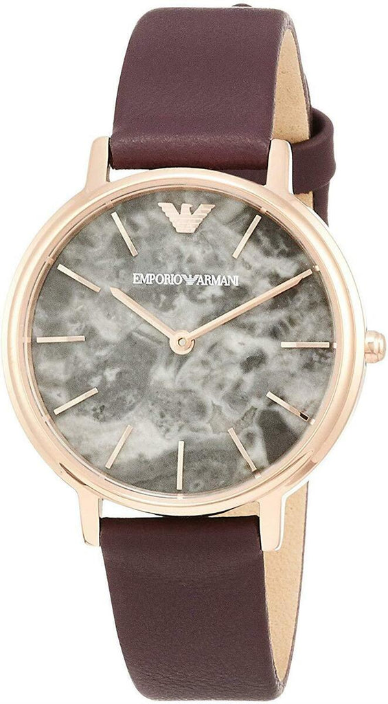 Emporio Armani Quartz Grey Dial Brown Leather Strap Watch For Women - AR11172 Buy Now By Emporio Armani