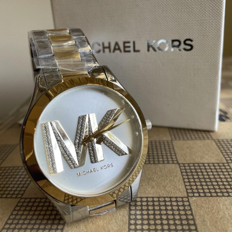 Michael Kors Slim Runway Three Hand Silver Dial Two Tone Steel Strap Watch For Women - MK4735 Buy Now By Michael Kors