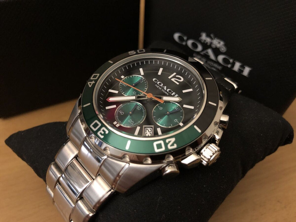 Coach Kent Green Dial Silver Steel Strap Watch for Men - 14602557 Buy Now By Coach