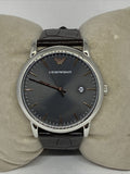 Emporio Armani Luigi Quartz Gray Dial Brown Leather Strap Watch For Men - AR1996