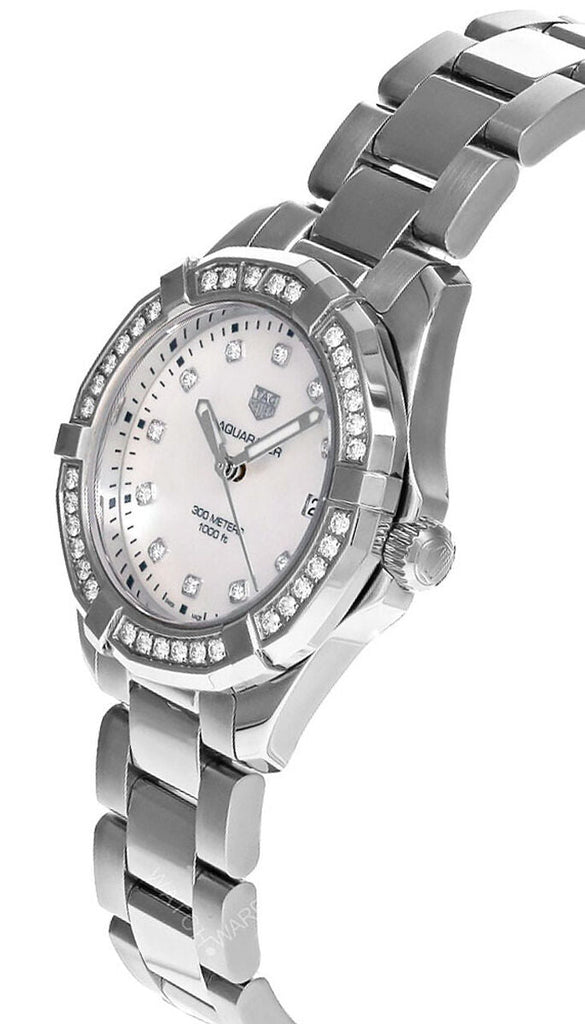 Tag Heuer Aquaracer Diamonds Mother of Pearl White Dial Silver Steel Strap Watch for Women - WBD131C.BA0748 Buy Now By Tag Heuer