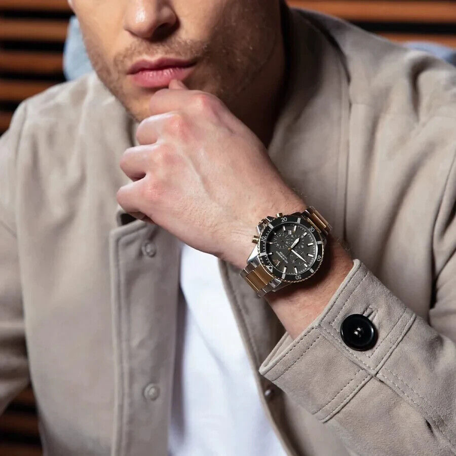 Emporio Armani Diver Chronograph Green Dial Two Tone Steel Strap Watch For Men - AR11361 Buy Now By Emporio Armani