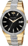 Bulova Crystal Black Dial Two Tone Steel Strap Watch for Men - 98B235 Buy Now By Bulova
