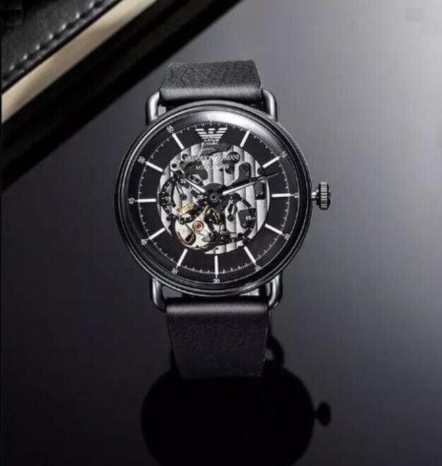 Emporio Armani Aviator Chronograph Black Dial Black Leather Strap Watch For Men - AR60028 Buy Now By Emporio Armani