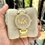Michael Kors Parker Analog Crystals Gold Dial Gold Steel Strap Watch For Women - MK7283 Buy Now By Michael Kors