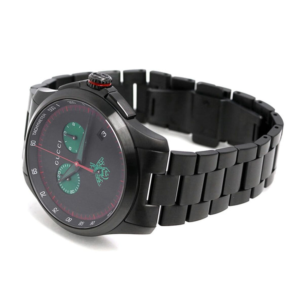 Gucci G Timeless Quartz Black Dial Black Steel Strap Watch for Men - YA126270 Buy Now By Gucci