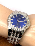 Bulova Phantom Baguette Crystal Blue Dial Silver Steel Strap Watch for Men - 96A254 Buy Now By Bulova