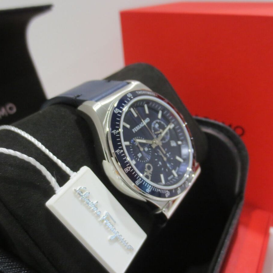 Salvatore Ferragamo 1927 Chrono Analog Blue Dial Blue Leather Strap Watch for Men - SFKZ00223 Buy Now By Salvatore Ferragamo