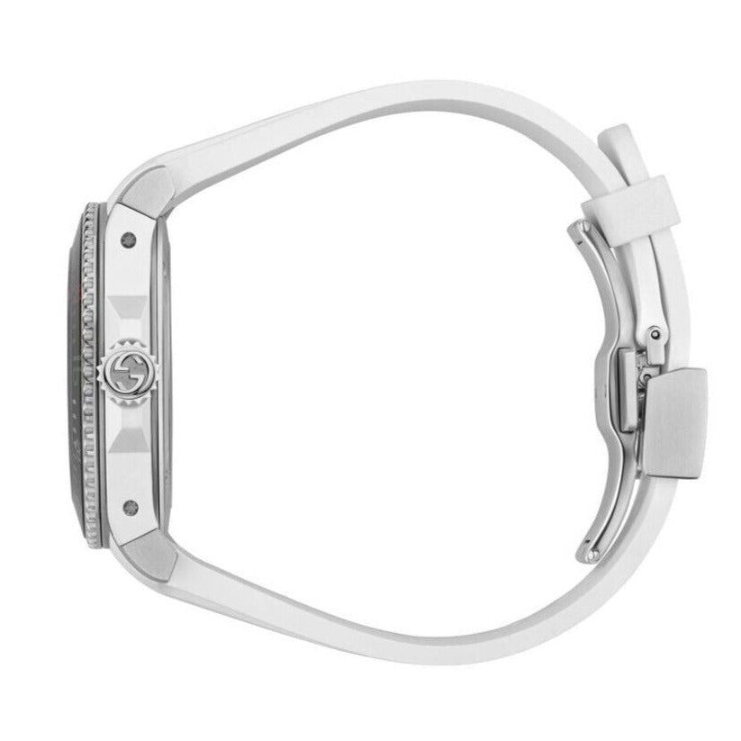 Gucci Dive Tiger White Dial White Rubber Strap Watch For Men - YA136329 Buy Now By Gucci