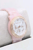 Michael Kors Runway Chronograph White Dial Pink Steel Strap Watch for Women - MK7424 Buy Now By Michael Kors
