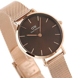 Daniel Wellington Petite Amber Brown Dial Gold Mesh Strap Watch For Women - DW00100476 Buy Now By Daniel Wellington