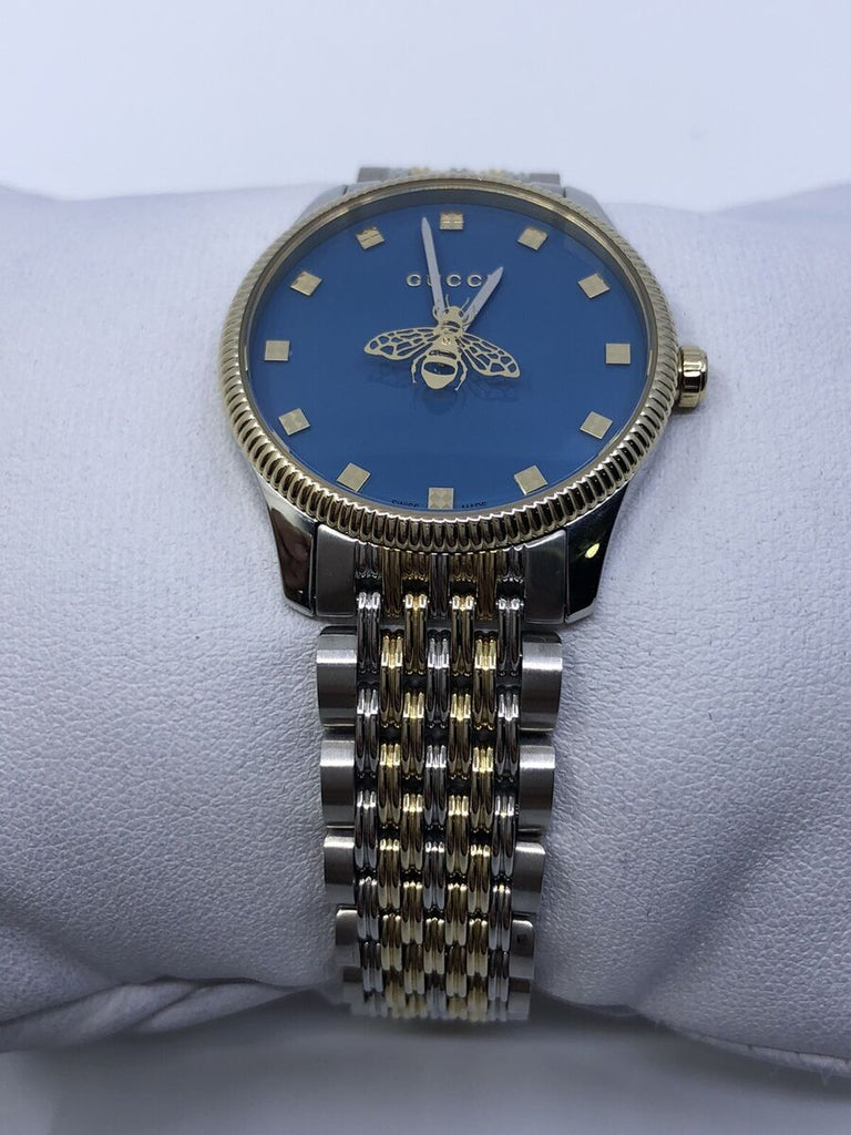 Gucci G Timeless Quartz Blue Dial Two Tone Steel Strap Watch For Women - YA1265029 Buy Now By Gucci