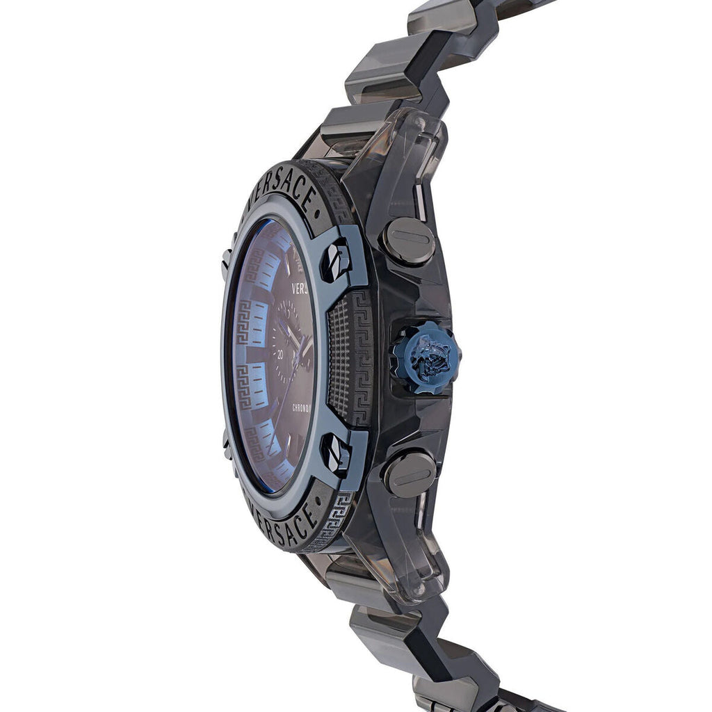 Versace icon Active Chronograph Black Dial Black Silicone Strap Watch For Men - VEZ700622 Buy Now By Versace