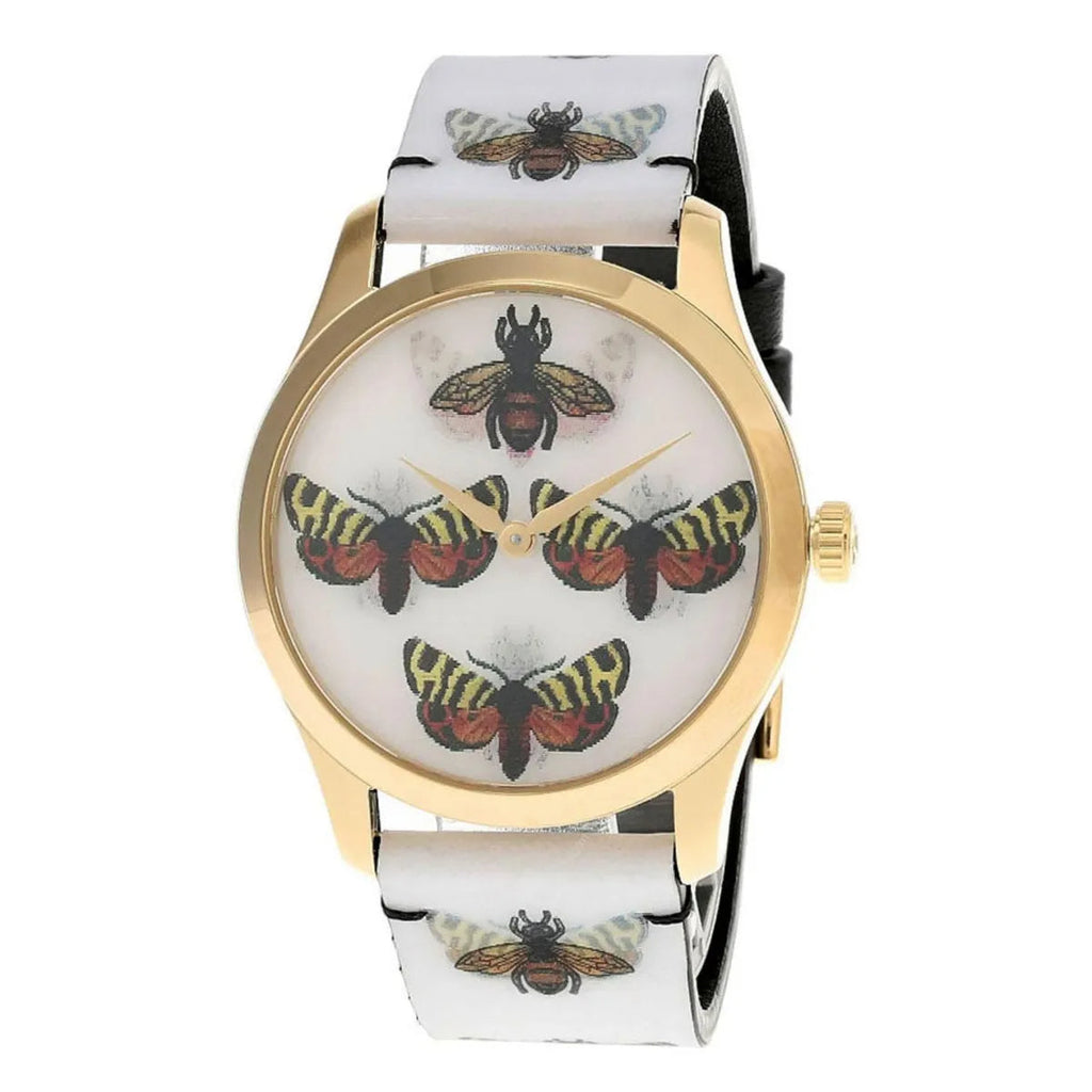 Gucci G Timeless Quartz White Dial White Leather Strap Watch For Women - YA1264109 Buy Now By Gucci