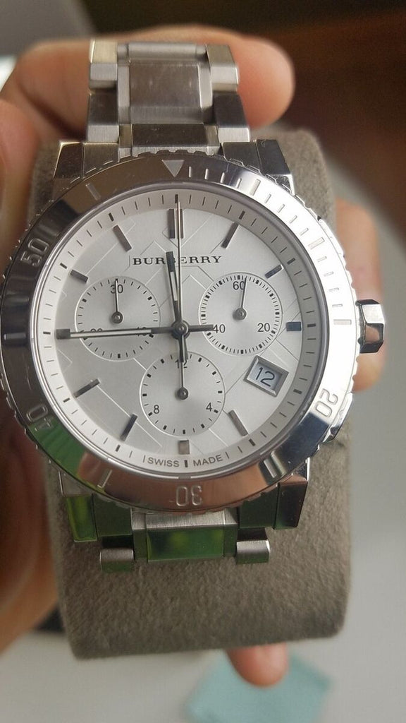 Burberry City Chronograph White Dial Silver Steel Strap Watch For Women - BU9700 Buy Now By Burberry