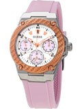 Guess Zena Quartz White Dial Pink Rubber Strap Watch For Women - W1094L4 Buy Now By Guess