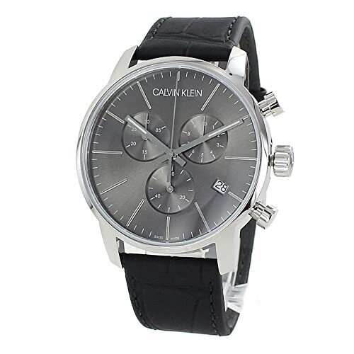 Calvin Klein City Chronograph Black Dial Black Leather Strap Watch for Men - K2G271C3 Buy Now By Calvin Klein