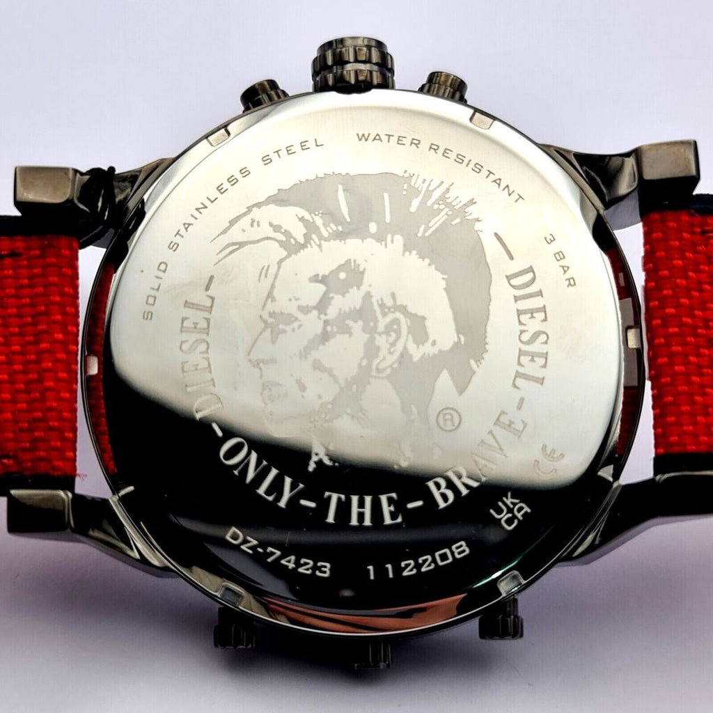 Diesel Mr Daddy 2.0 Chronograph Grey Dial Red Rubber Strap Watch For Men - DZ7423 Buy Now By Diesel