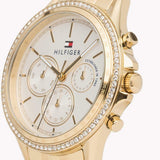 Tommy Hilfiger Ari Multifunction Diamonds Silver Dial Gold Steel Strap Watch for Women - 1781977 Buy Now By Tommy Hilfiger