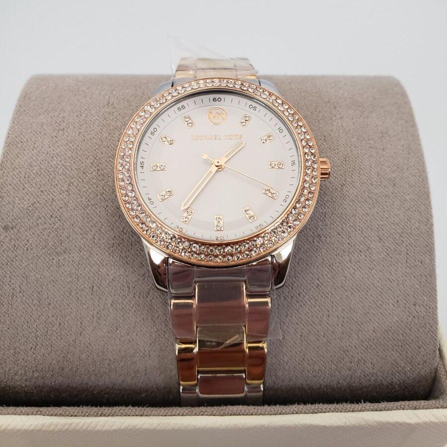 Michael Kors Tibby Three Hand Crystals Silver Dial Two Tone Steel Strap Watch for Women - MK4576 Buy Now By Michael Kors