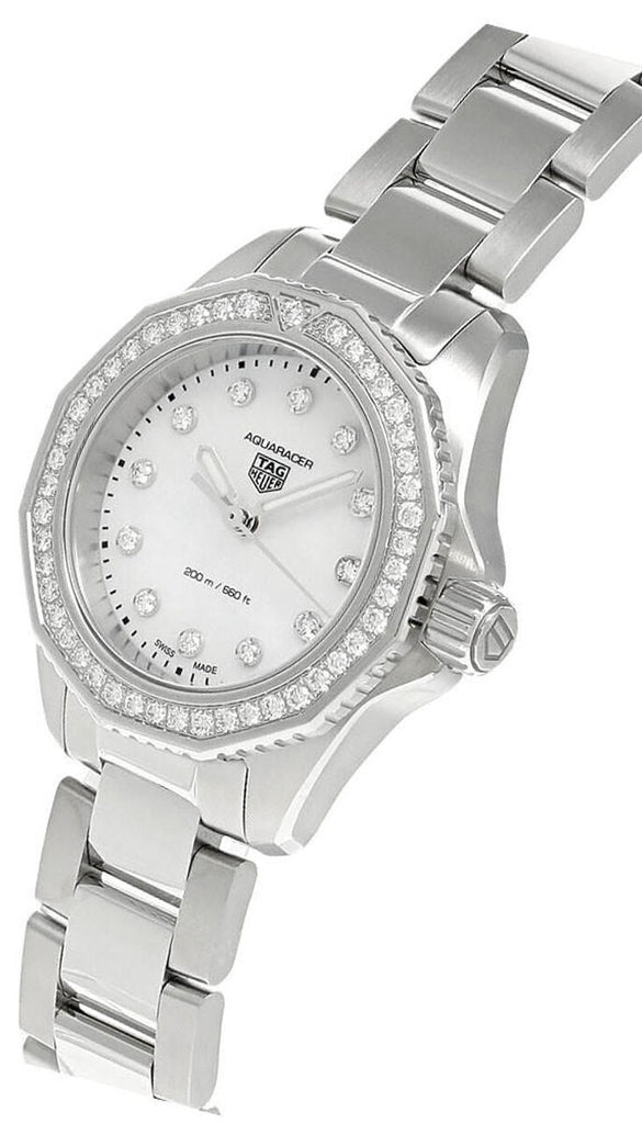 Tag Heuer Aquaracer Professional 200 Quartz Diamond Mother of Pearl Dial Silver Steel Strap Watch for Women - WBP1417.BA0622 Buy Now By Tag Heuer