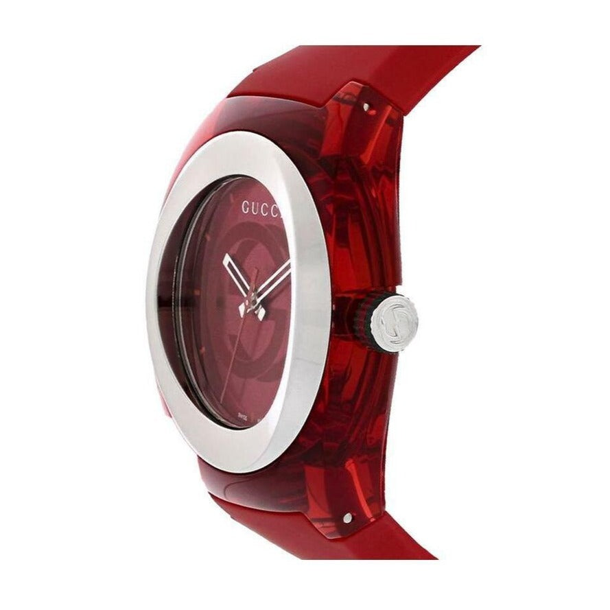 Gucci Sync XXL Quartz Red Dial Red Rubber Strap Unisex Watch - YA137103 Buy Now By Gucci