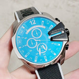 Diesel Mega Chief Chronograph Black Dial Grey Nylon Strap Watch For Men - DZ4523 Buy Now By Diesel
