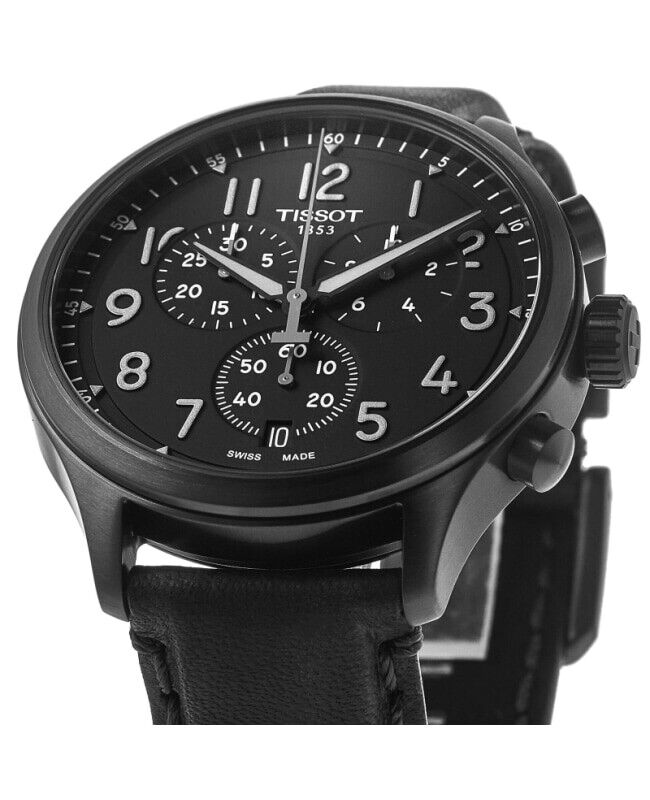 Tissot Chrono XL Vintage Black Dial Black Leather Strap Watch For Men - T116.617.36.052.00 Buy Now By Tissot