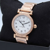 Coach Madison Crystals White Dial Rose Gold Steel Strap Watch For Women - 14502405 Buy Now By Coach