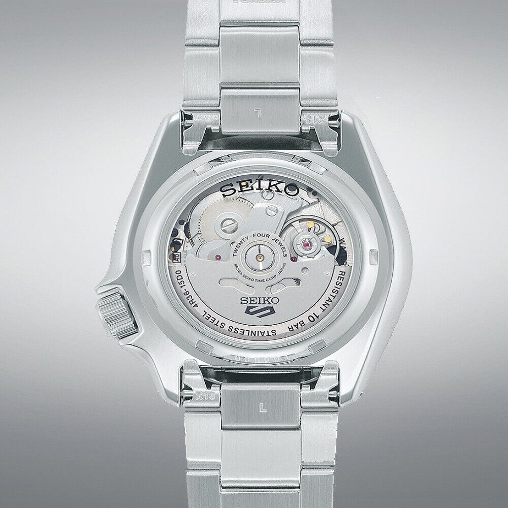 Seiko 5 Sports Double Hurricane Retro Orange Dial Silver Steel Strap Watch For Men - SRPK11K1 Buy Now By Seiko