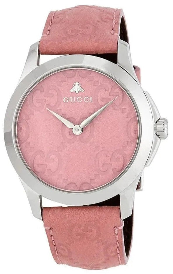 Gucci G Timeless Quartz Candy Pink Dial Pink Leather Strap Watch For Women - YA1264030 Buy Now By Gucci