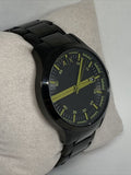 Armani Exchange Hampton Black Dial Black Steel Strap Watch For Men - AX2407