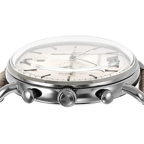 Emporio Armani Aviator Chronograph Quartz Grey Dial Beige Leather Strap Watch For Men - AR11107 Buy Now By Emporio Armani