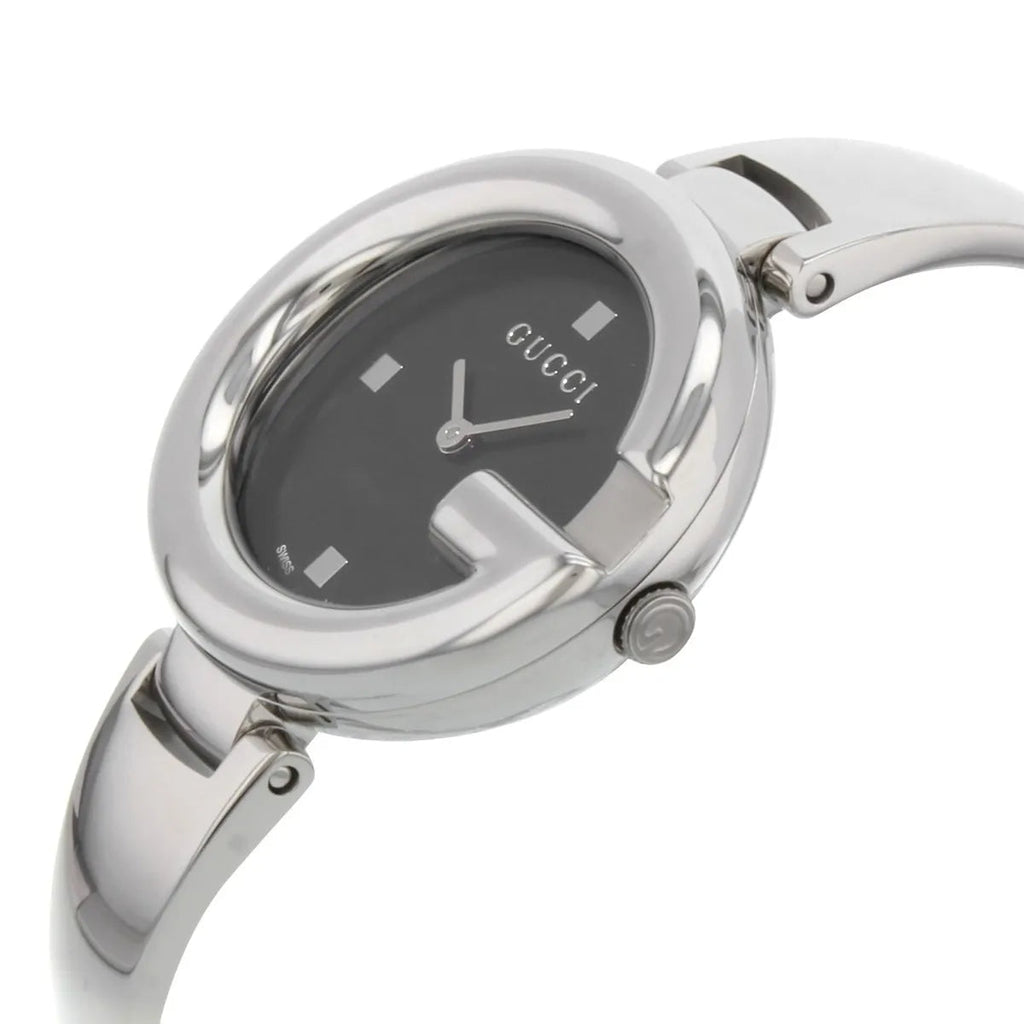 Gucci Guccissima Black Dial Silver Steel Strap Watch For Women - YA134301 Buy Now By Gucci